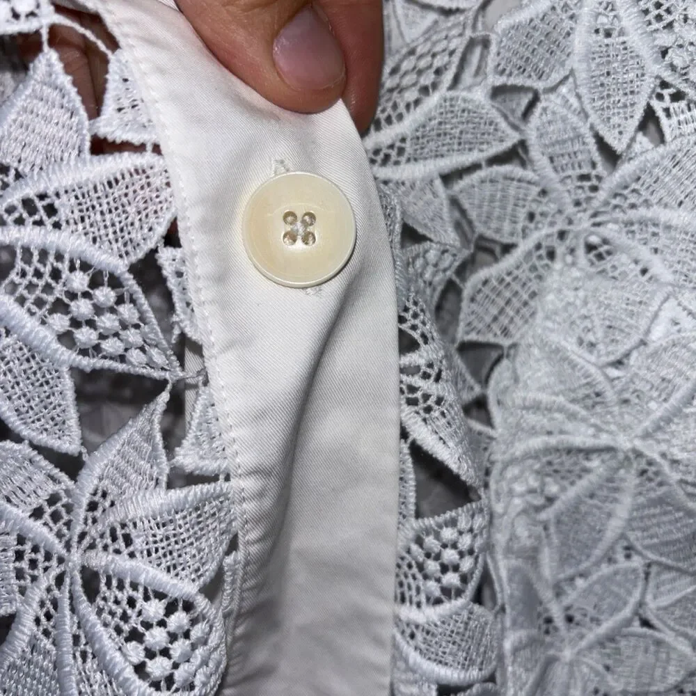 Womens Size M Kate Spade Lace Top White EUC
